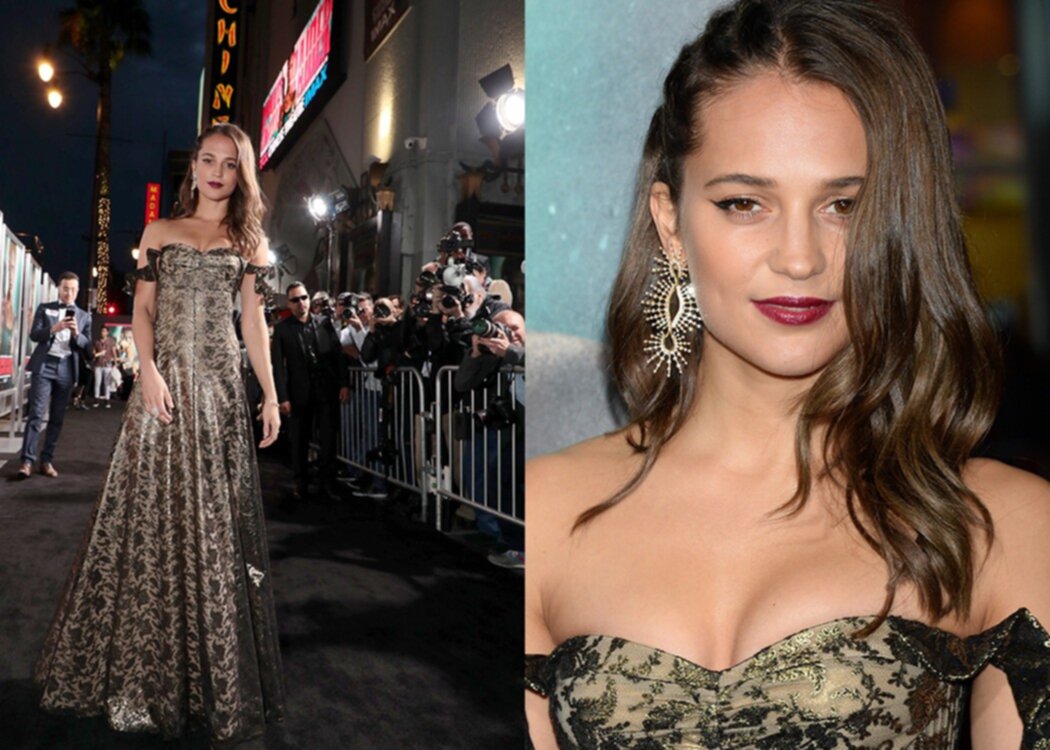 Alicia Vikanders förtrollande looks från galapremiärerna av Tomb Raider